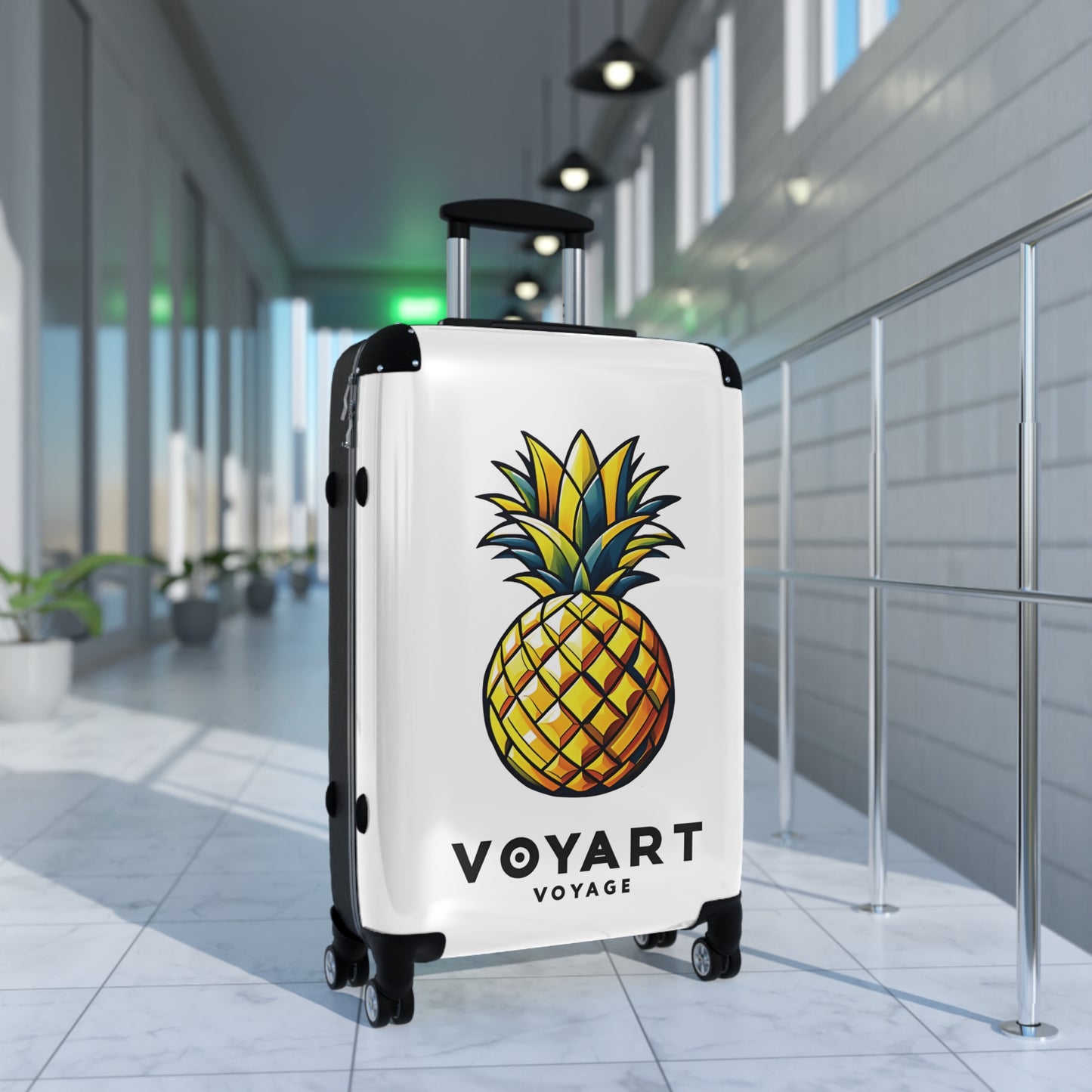 VV Rolling Suitcase w/360° Swivel Wheels: Pineapple