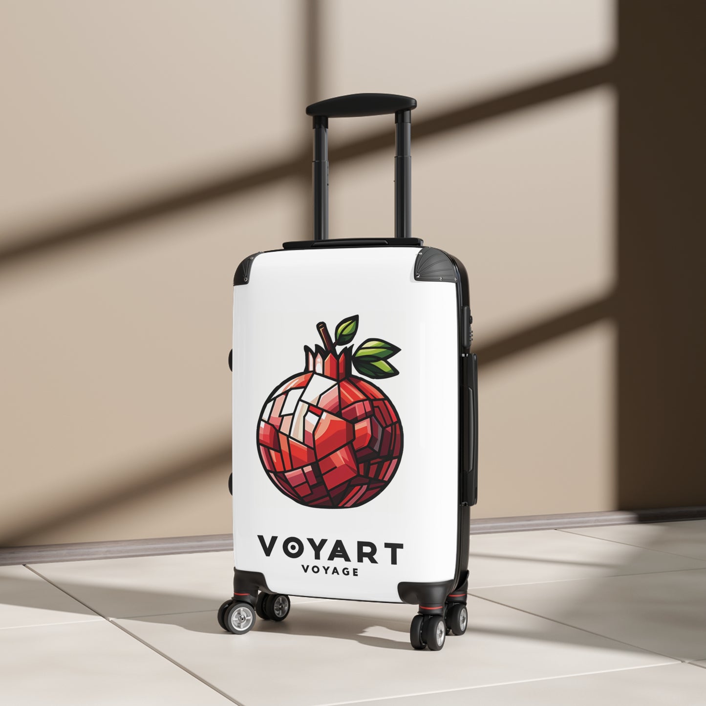 VV Rolling Suitcase w/360° Swivel Wheels: Pomegranate