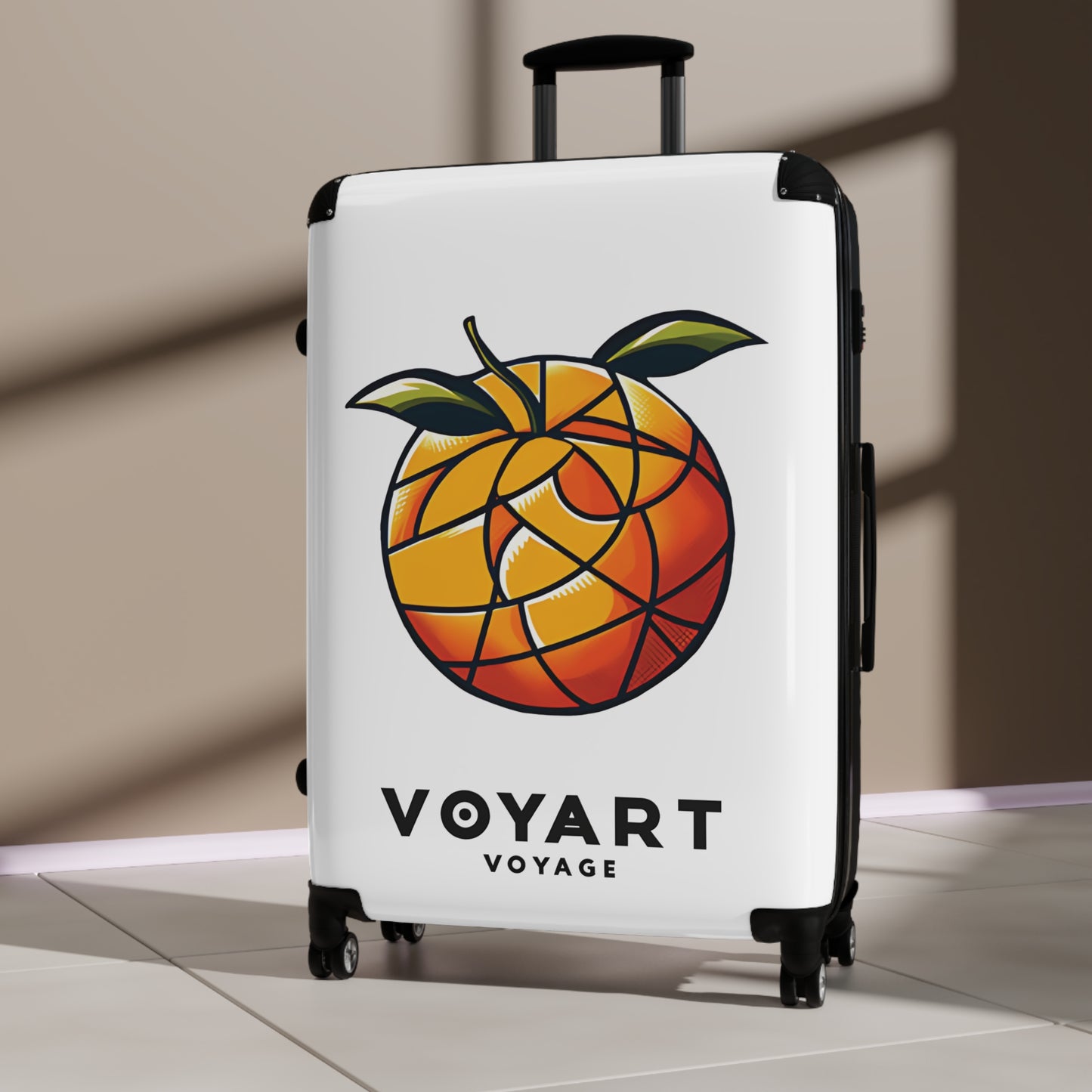 VV Rolling Suitcase w/360° Swivel Wheels: Orange