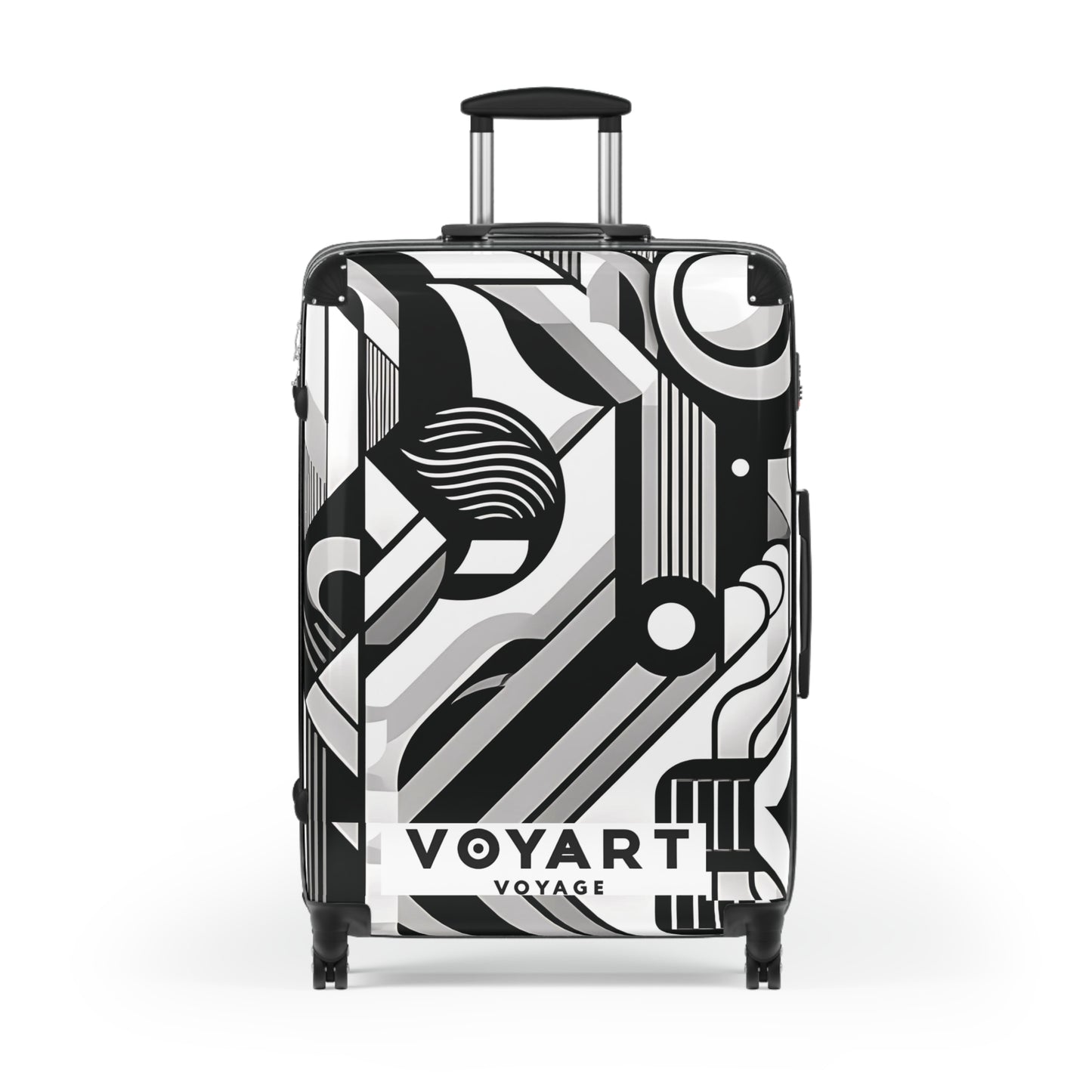 VV Rolling Suitcase w/360° Swivel Wheels: Gallery Black & White