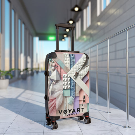 VV Rolling Suitcase w/360° Swivel Wheels: Trendy Ballerina Pink