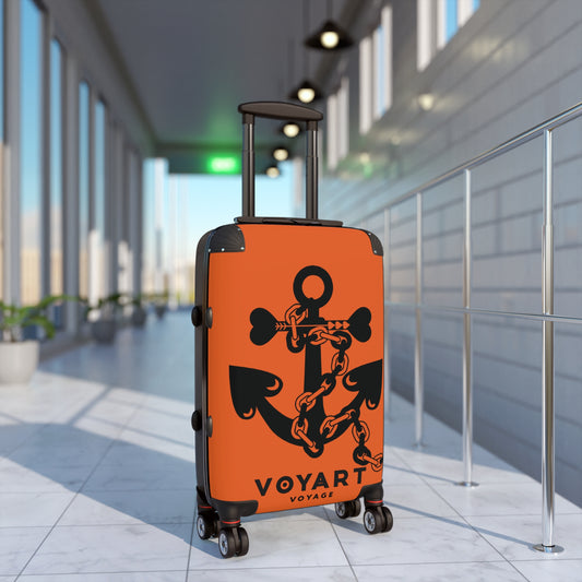 VV Rolling Suitcase w/360° Swivel Wheels: ORANGE Love Anchor