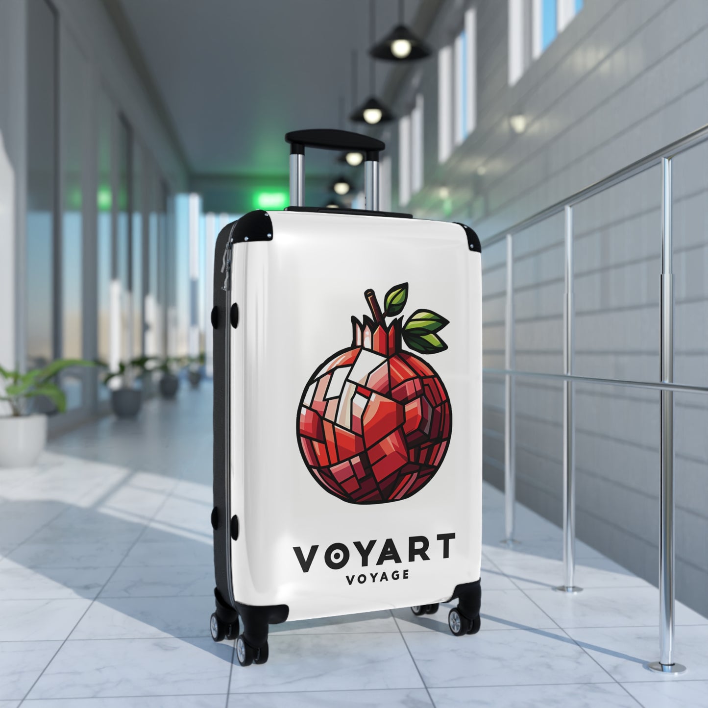 VV Rolling Suitcase w/360° Swivel Wheels: Pomegranate