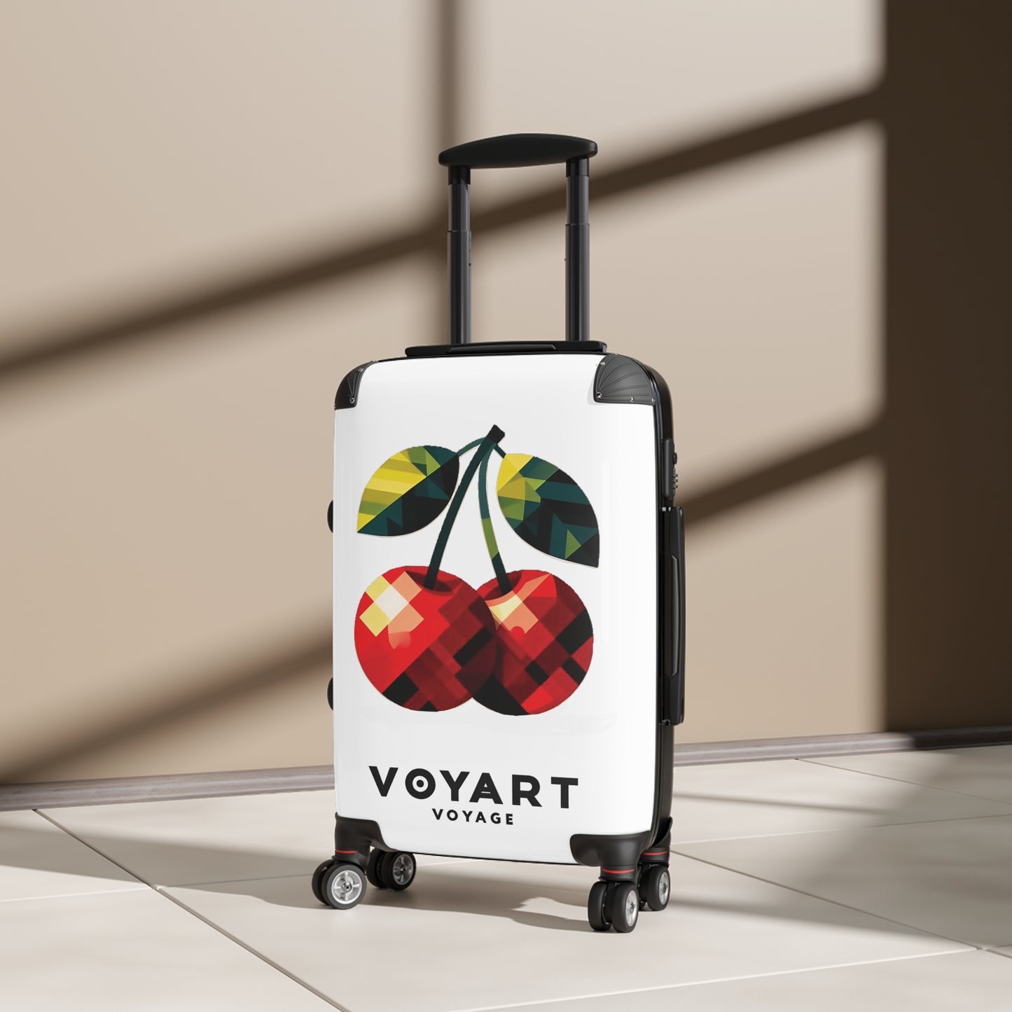 VV Rolling Suitcase w/360° Swivel Wheels: Cherry