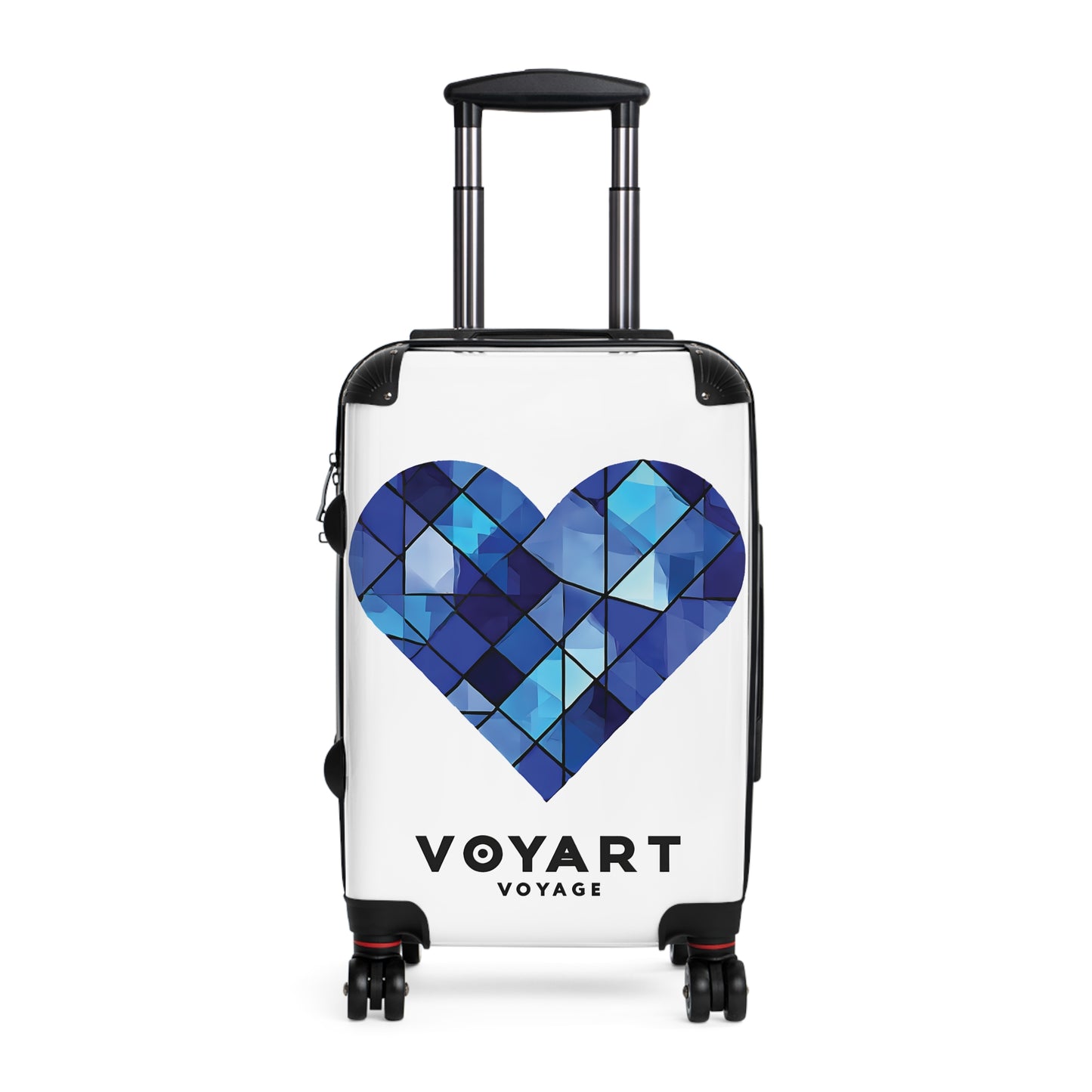 VV Rolling Suitcase w/360° Swivel Wheels: Blue Heart