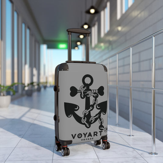 VV Rolling Suitcase w/360° Swivel Wheels: GREY Love Anchor