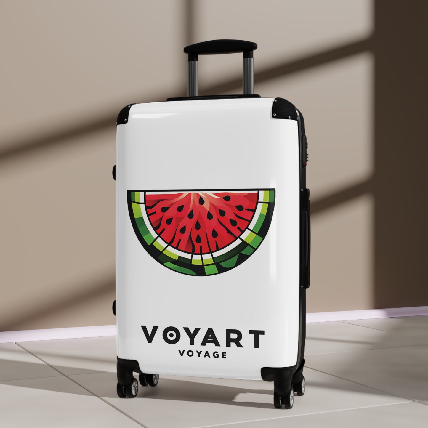 VV Rolling Suitcase w/360° Swivel Wheels: Watermelon