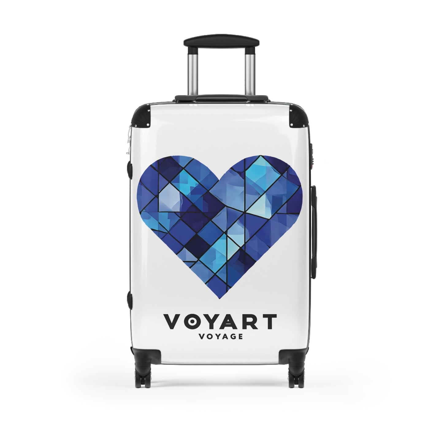 VV Rolling Suitcase w/360° Swivel Wheels: Blue Heart