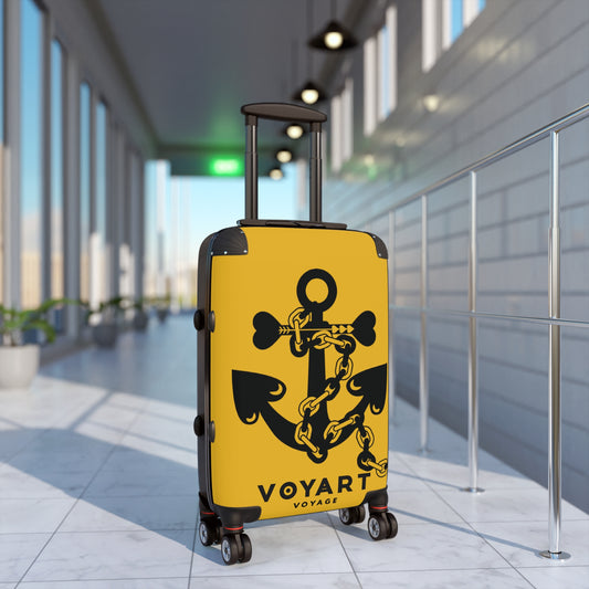 VV Rolling Suitcase w/360° Swivel Wheels: YELLOW Love Anchor