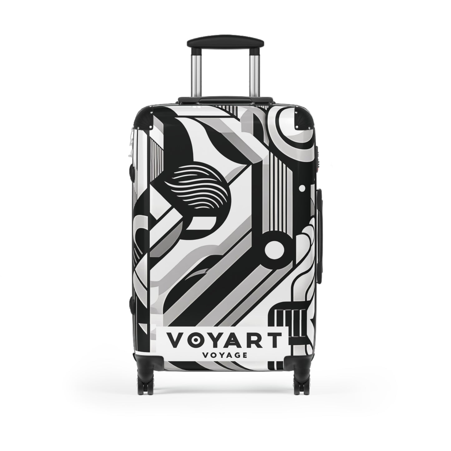 VV Rolling Suitcase w/360° Swivel Wheels: Gallery Black & White