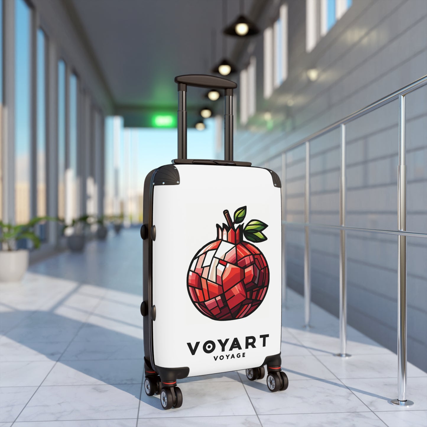 VV Rolling Suitcase w/360° Swivel Wheels: Pomegranate