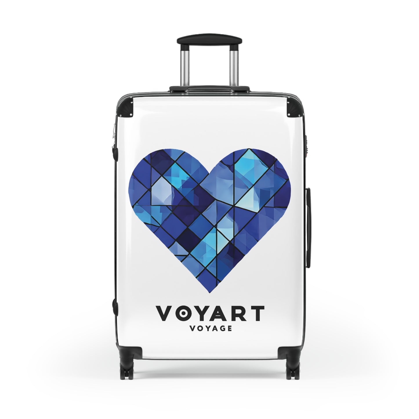 VV Rolling Suitcase w/360° Swivel Wheels: Blue Heart