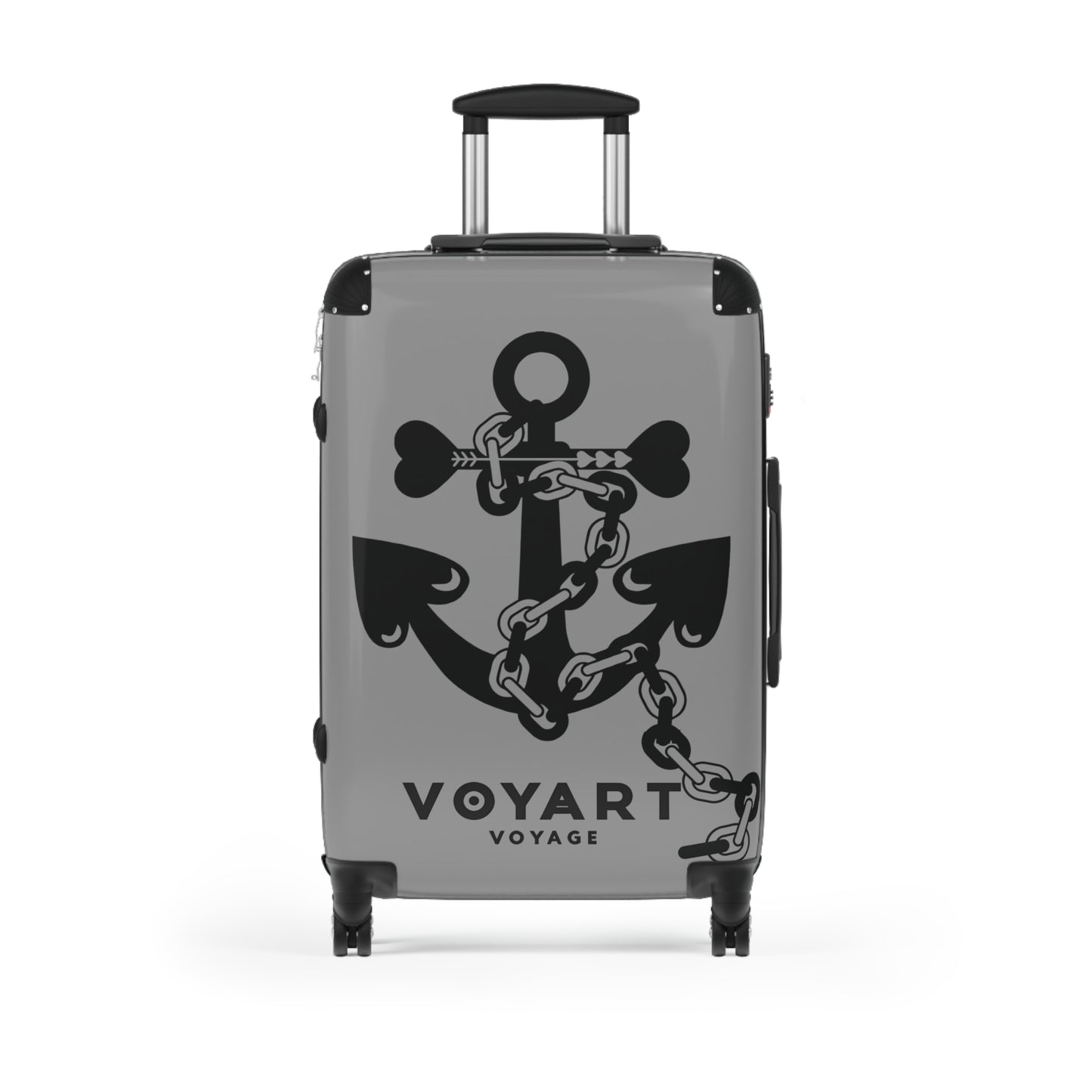 VV Rolling Suitcase w/360° Swivel Wheels: GREY Love Anchor