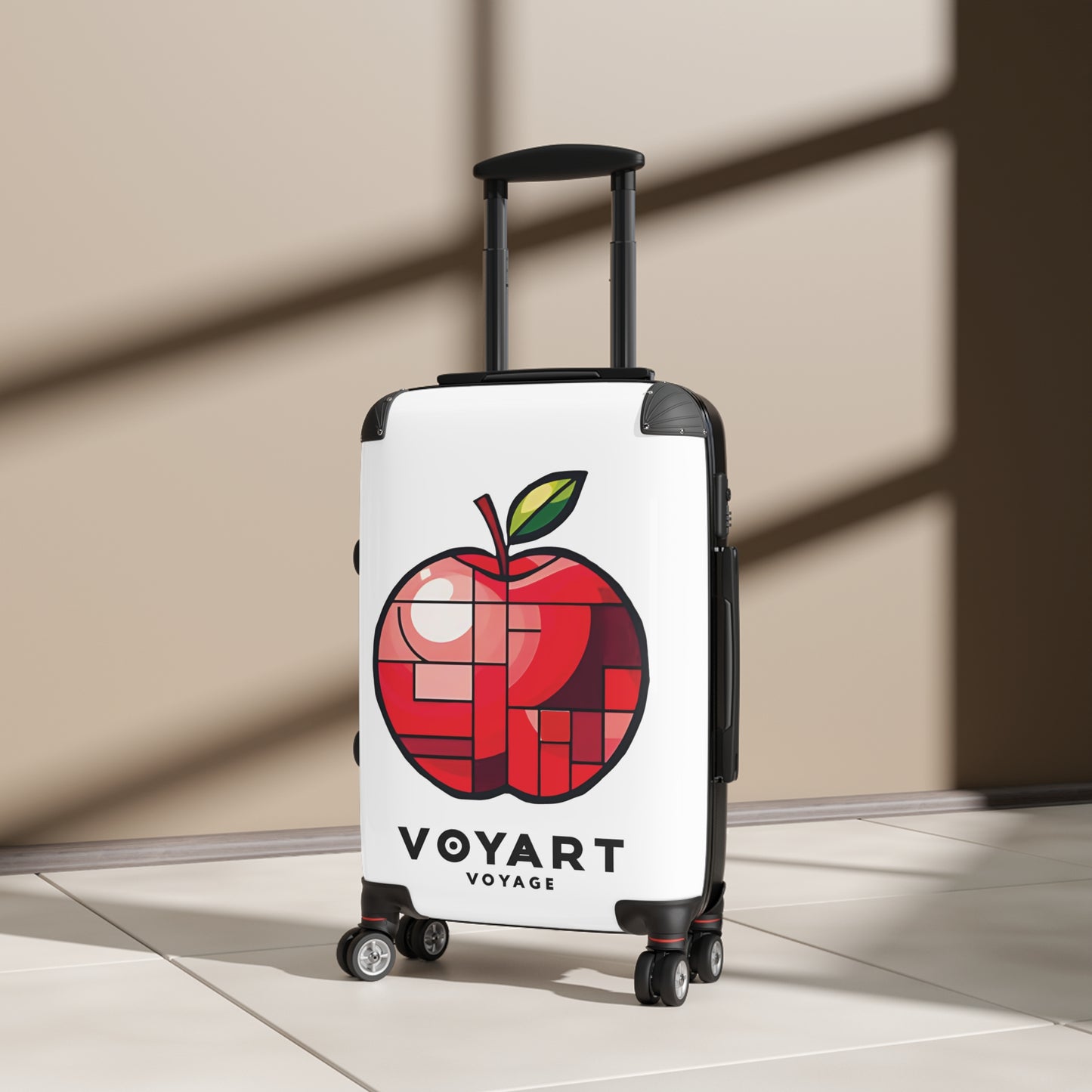 VV Rolling Suitcase w/360° Swivel Wheels: Apple