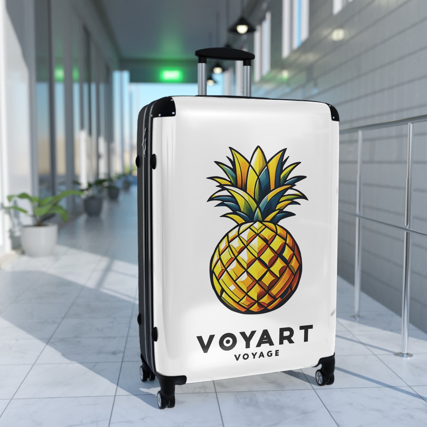 VV Rolling Suitcase w/360° Swivel Wheels: Pineapple