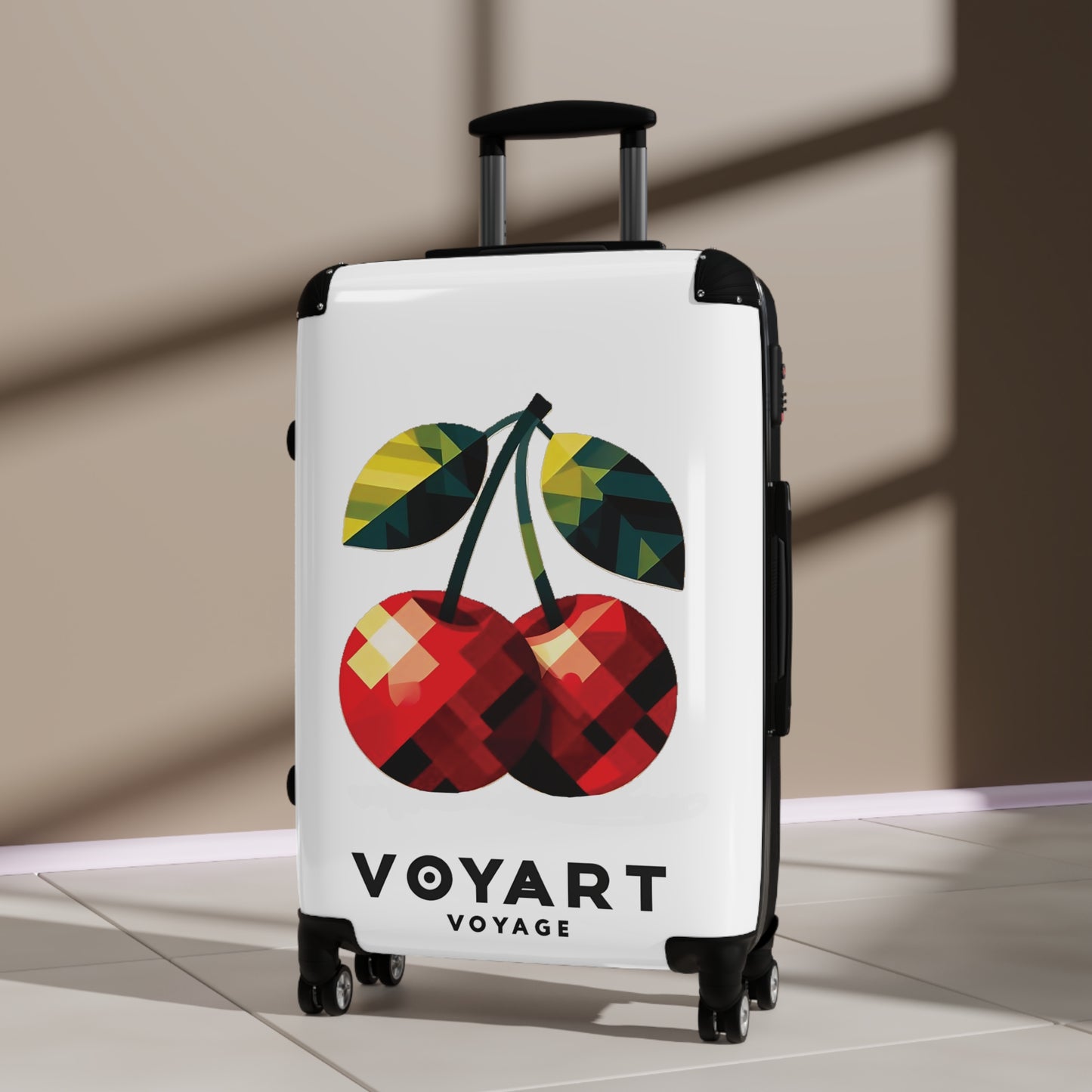 VV Rolling Suitcase w/360° Swivel Wheels: Cherry