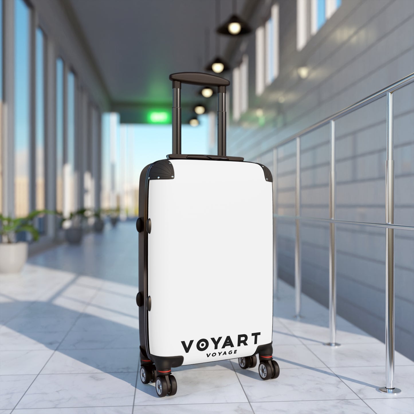 VV Rolling Suitcase w/360° Swivel Wheels: White Snow