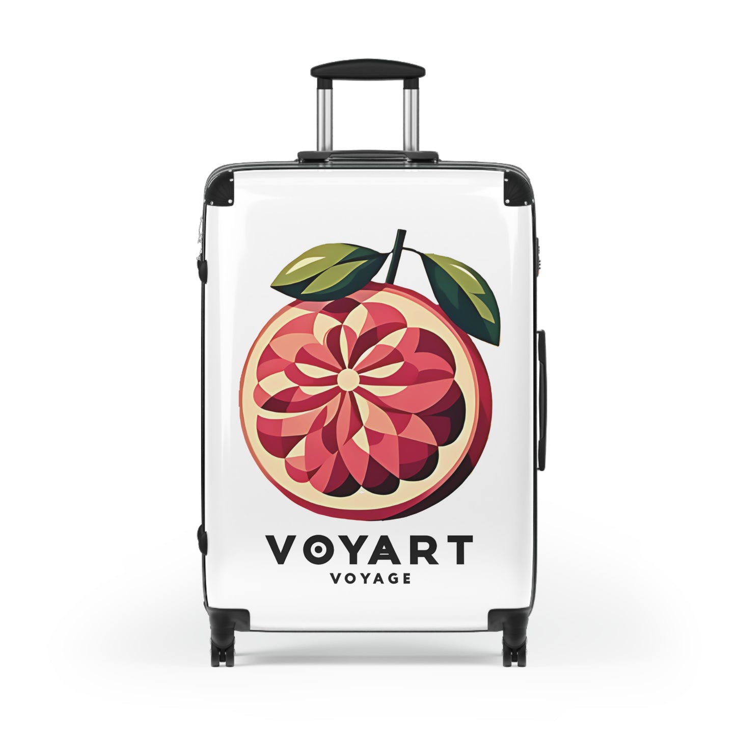 VV Rolling Suitcase w/360° Swivel Wheels: Pink Grapefruit