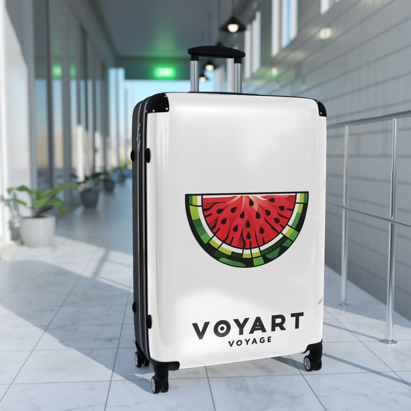 VV Rolling Suitcase w/360° Swivel Wheels: Watermelon