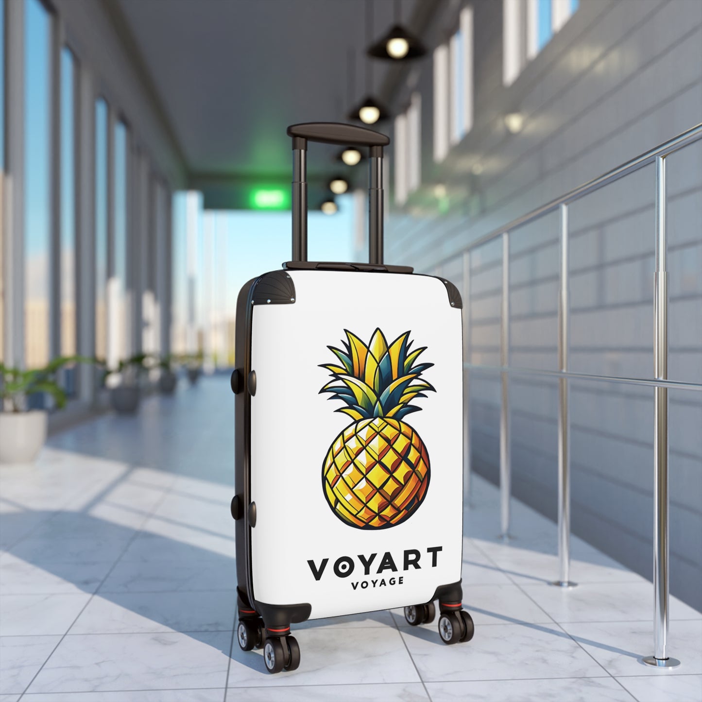 VV Rolling Suitcase w/360° Swivel Wheels: Pineapple