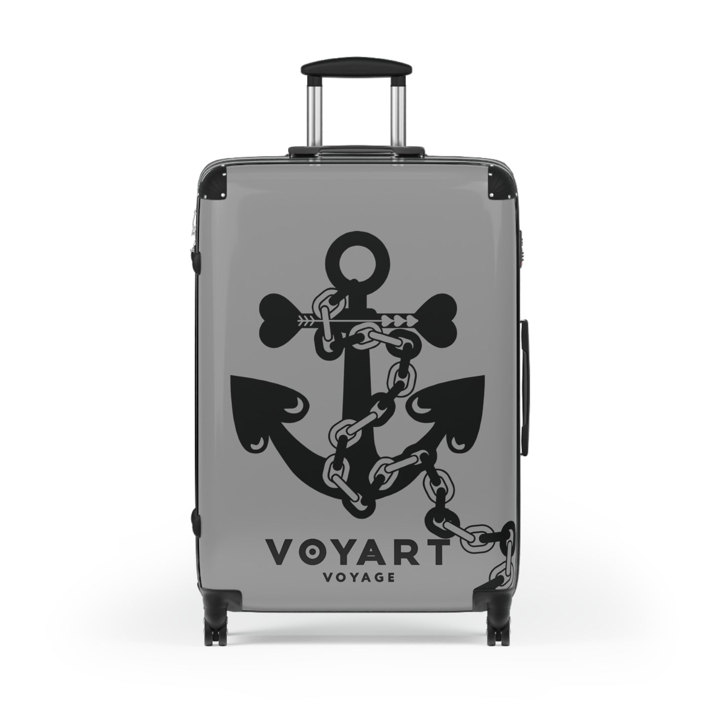 VV Rolling Suitcase w/360° Swivel Wheels: GREY Love Anchor