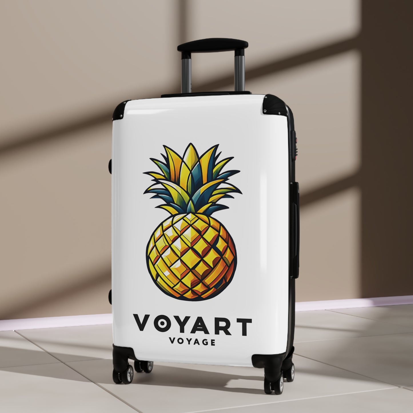 VV Rolling Suitcase w/360° Swivel Wheels: Pineapple