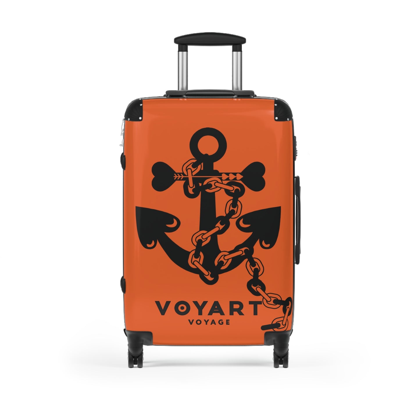 VV Rolling Suitcase w/360° Swivel Wheels: ORANGE Love Anchor