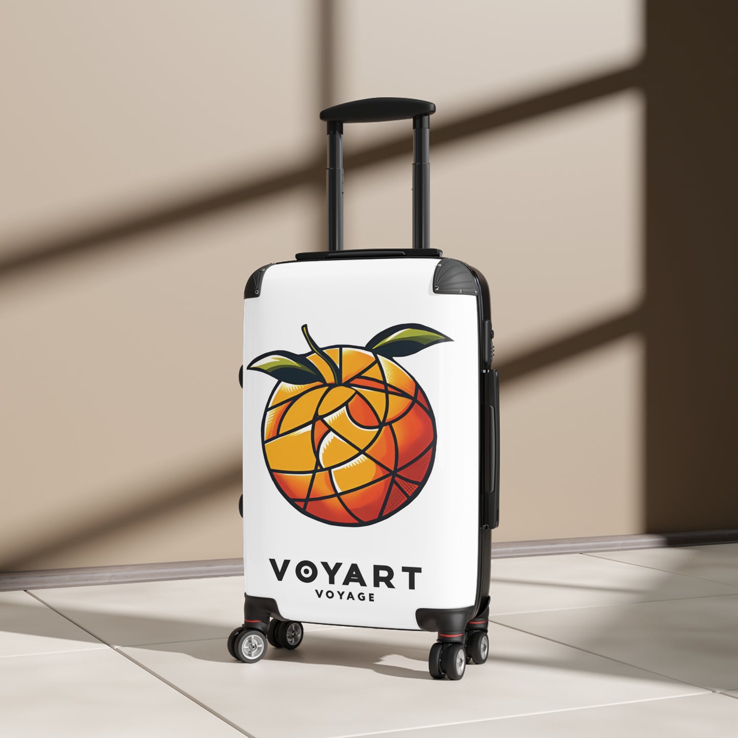 VV Rolling Suitcase w/360° Swivel Wheels: Orange