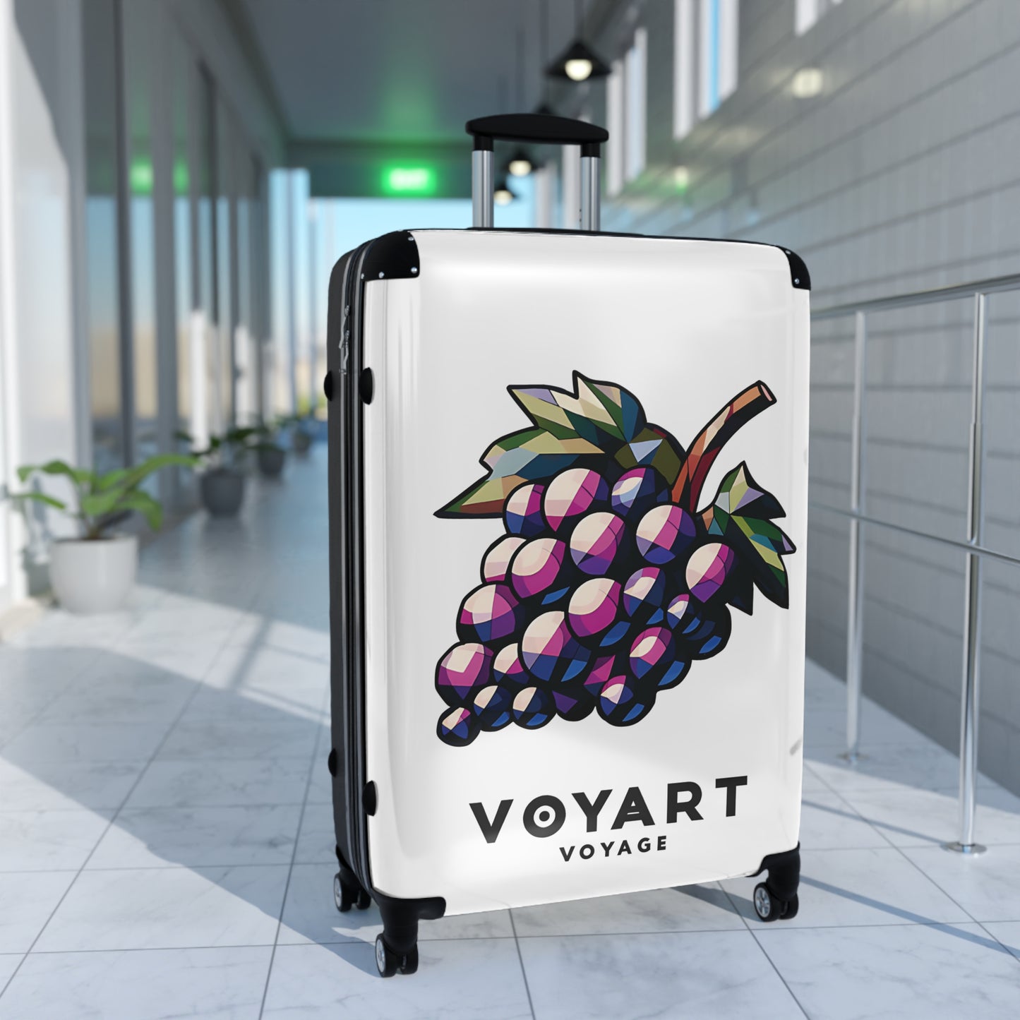 VV Rolling Suitcase w/360° Swivel Wheels: Grape