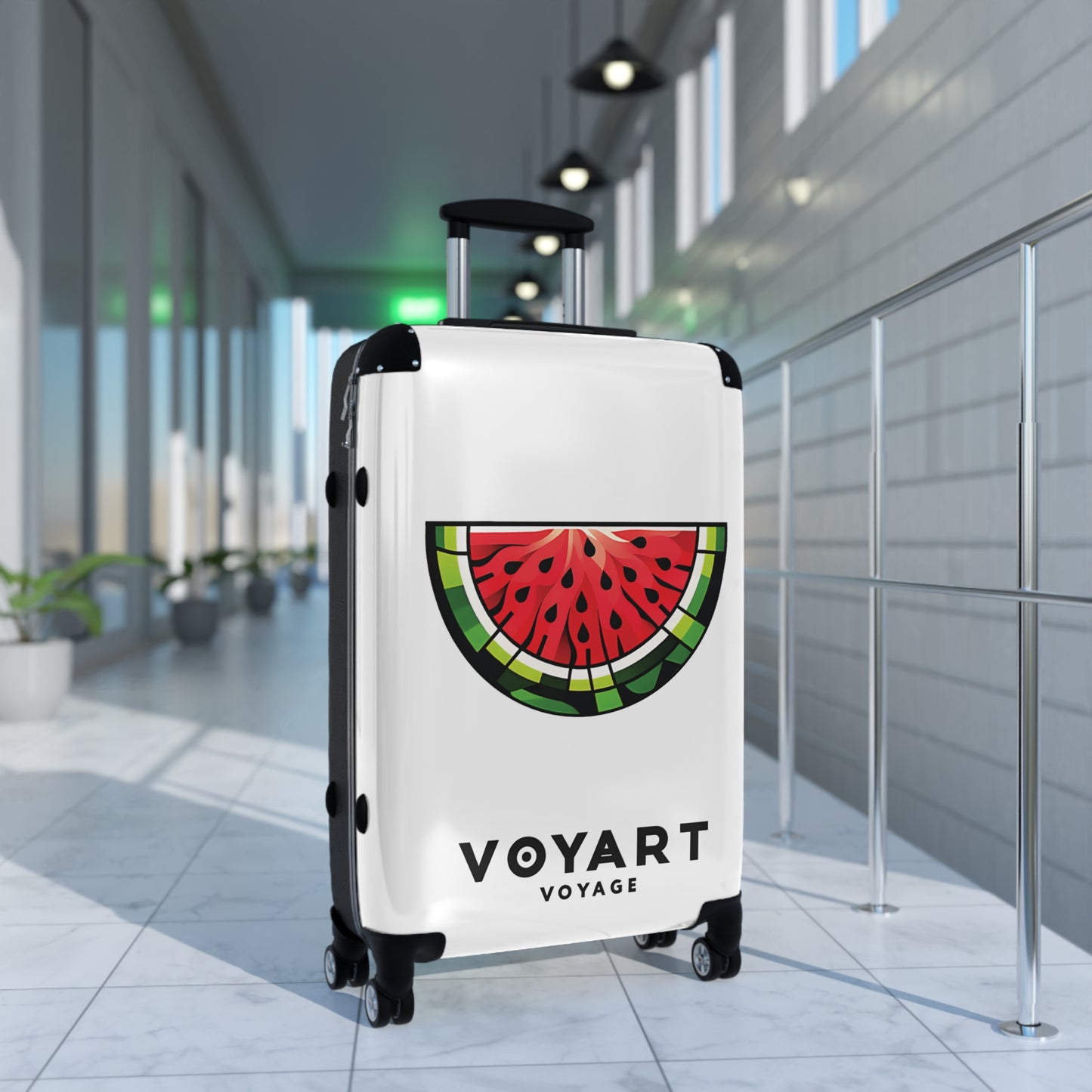 VV Rolling Suitcase w/360° Swivel Wheels: Watermelon