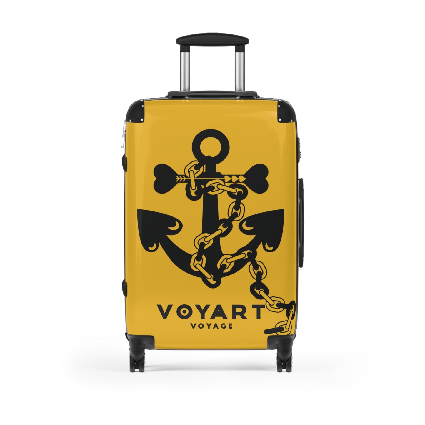 VV Rolling Suitcase w/360° Swivel Wheels: YELLOW Love Anchor