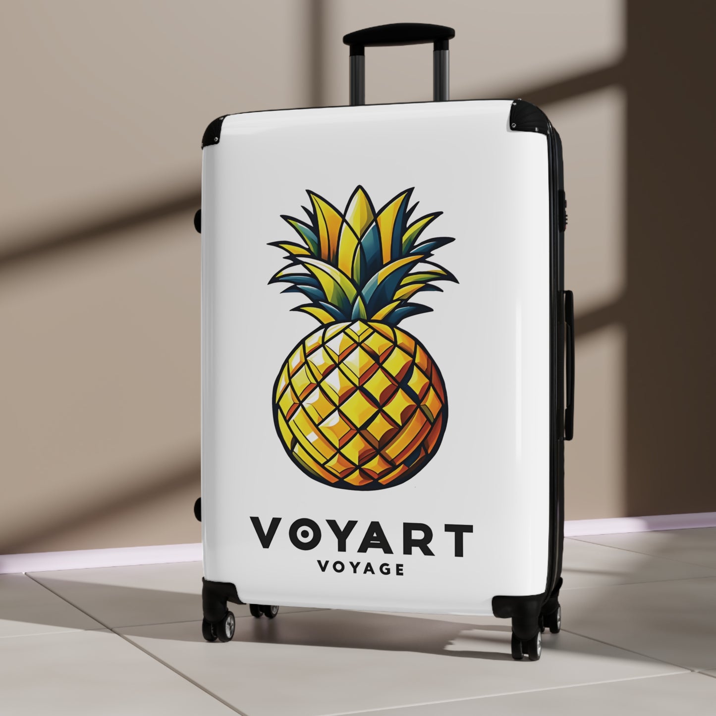 VV Rolling Suitcase w/360° Swivel Wheels: Pineapple