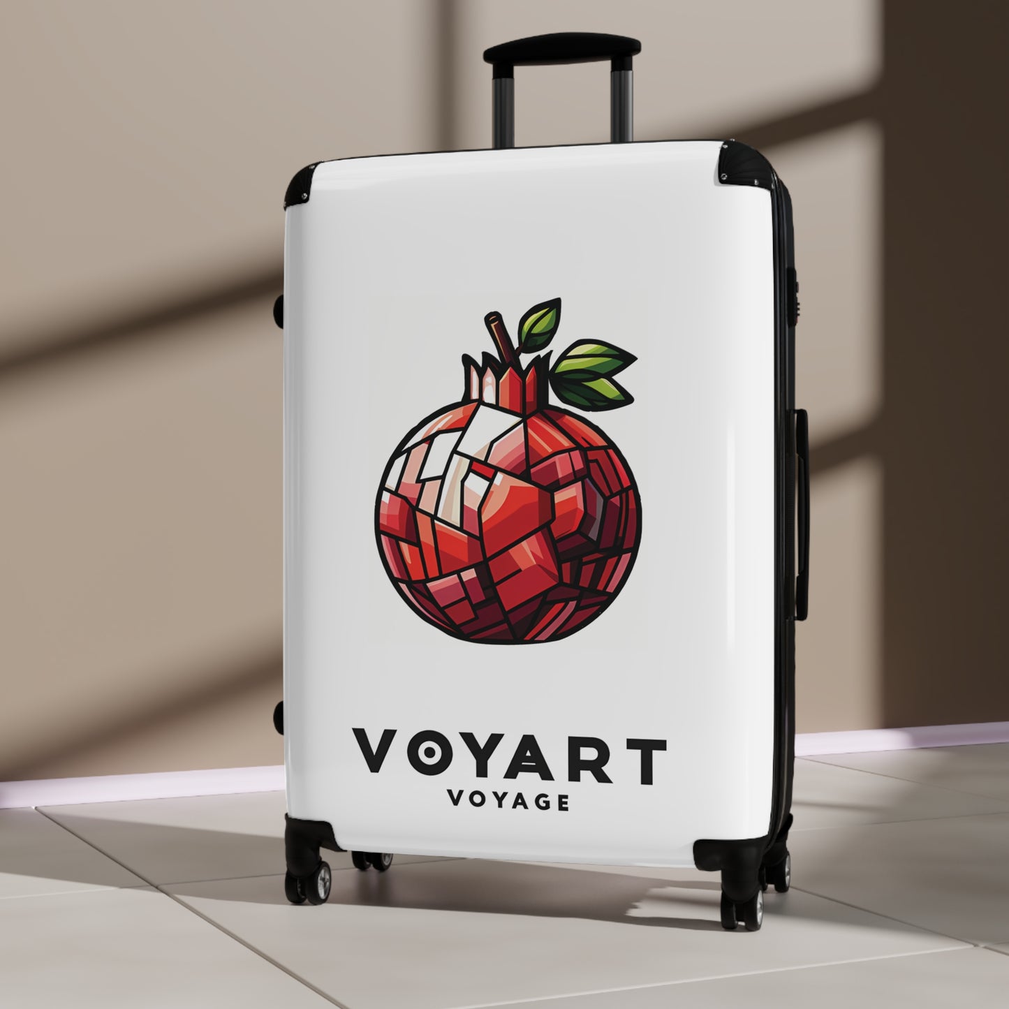 VV Rolling Suitcase w/360° Swivel Wheels: Pomegranate