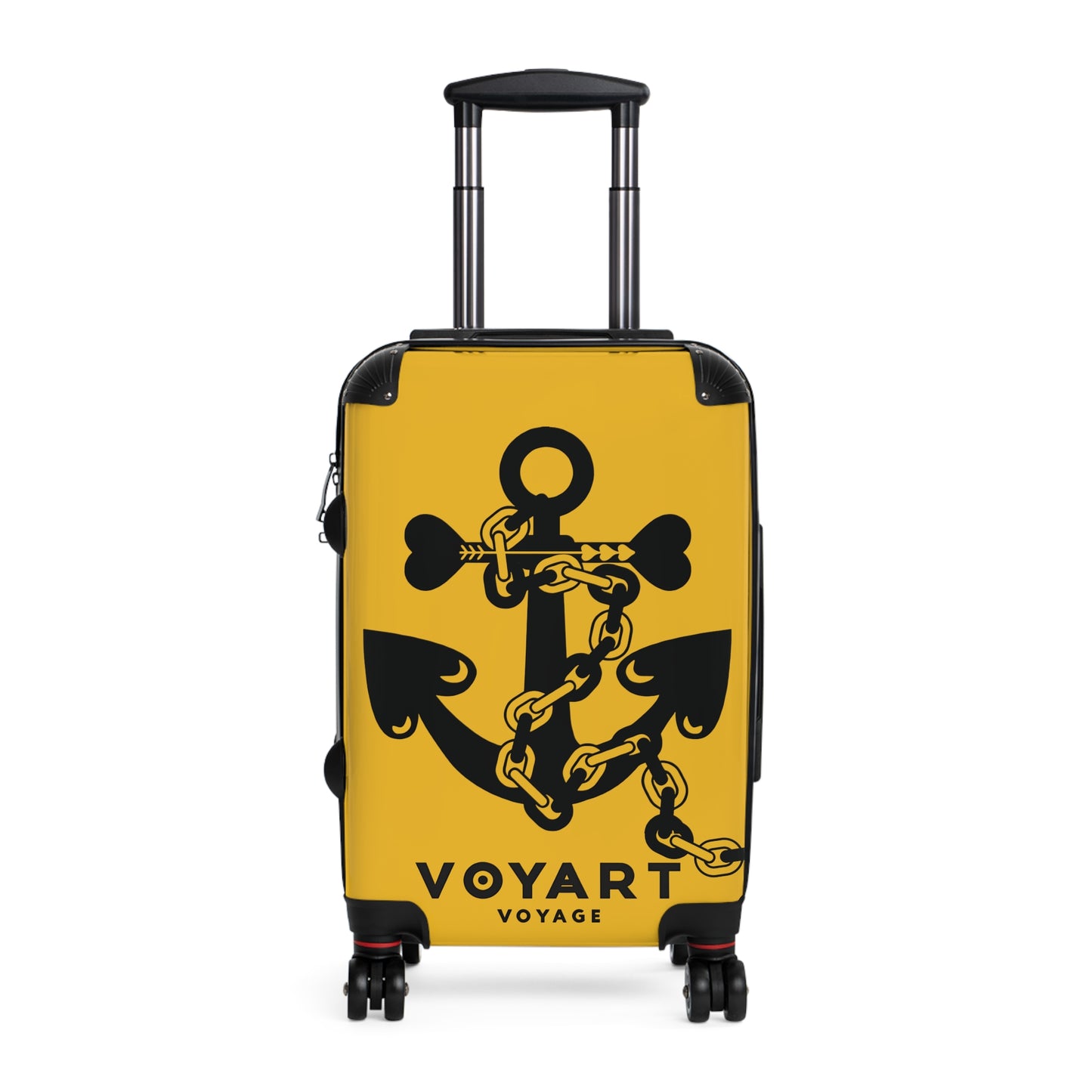 VV Rolling Suitcase w/360° Swivel Wheels: YELLOW Love Anchor