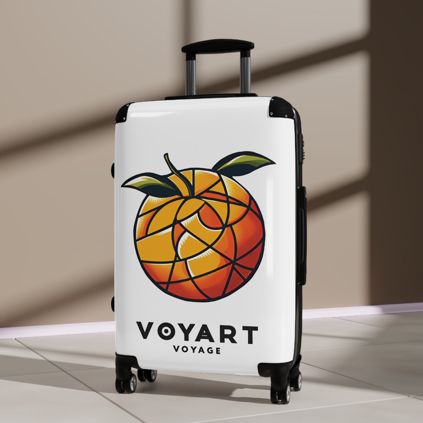 VV Rolling Suitcase w/360° Swivel Wheels: Orange