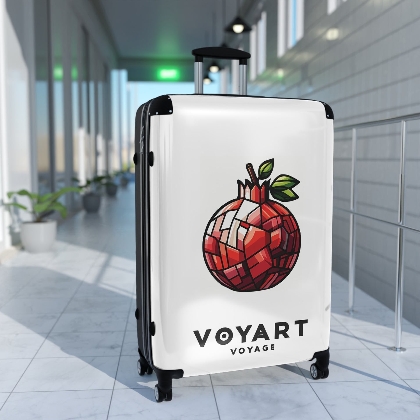 VV Rolling Suitcase w/360° Swivel Wheels: Pomegranate