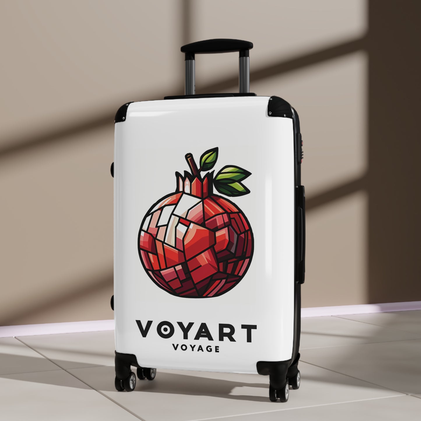 VV Rolling Suitcase w/360° Swivel Wheels: Pomegranate