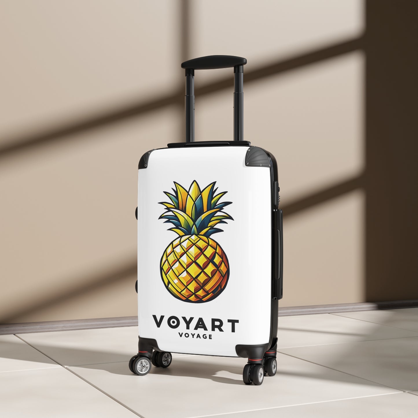 VV Rolling Suitcase w/360° Swivel Wheels: Pineapple