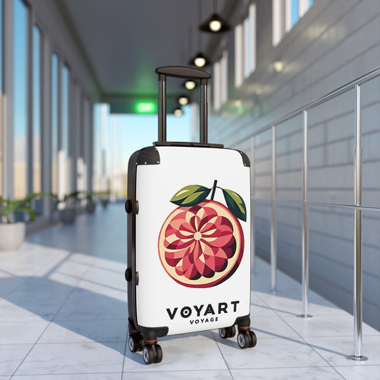 VV Rolling Suitcase w/360° Swivel Wheels: Pink Grapefruit