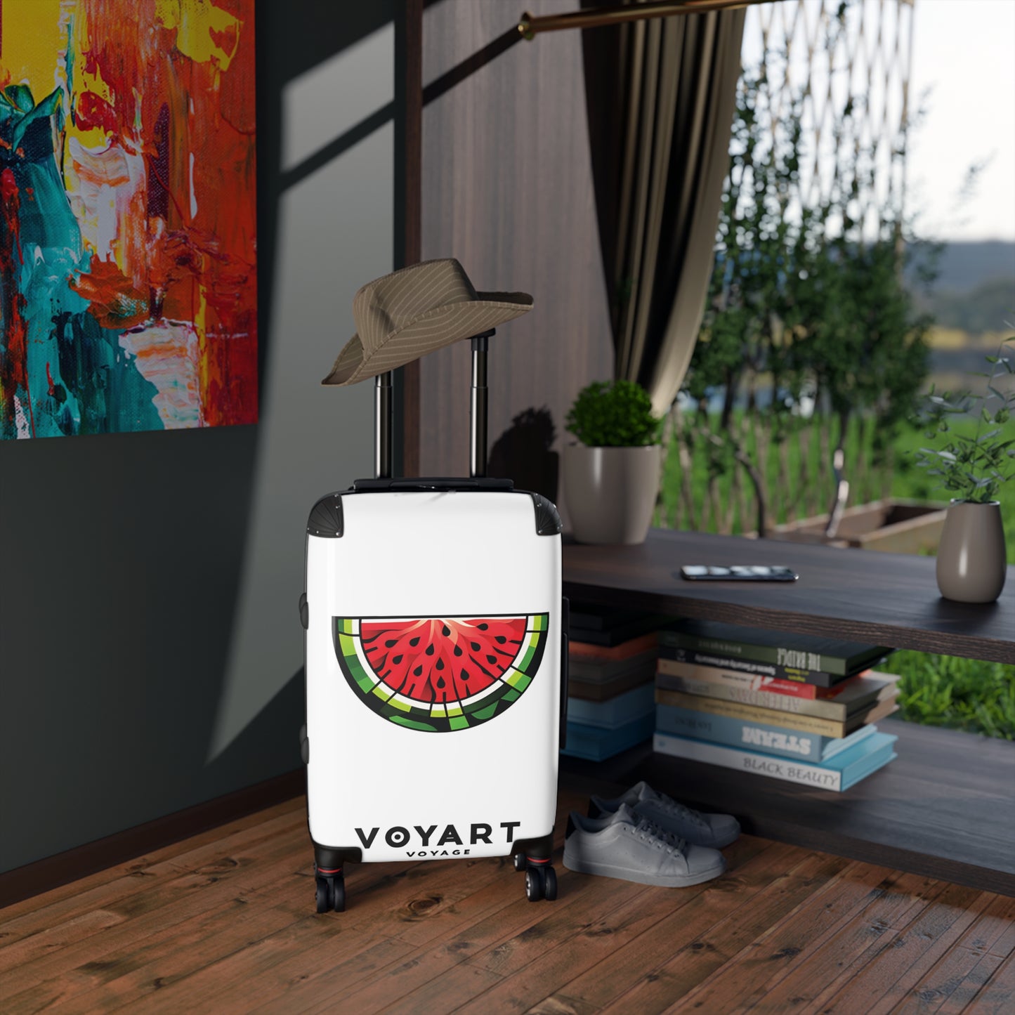 VV Rolling Suitcase w/360° Swivel Wheels: Watermelon