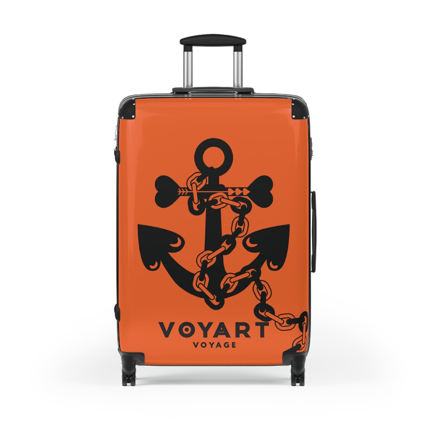 VV Rolling Suitcase w/360° Swivel Wheels: ORANGE Love Anchor