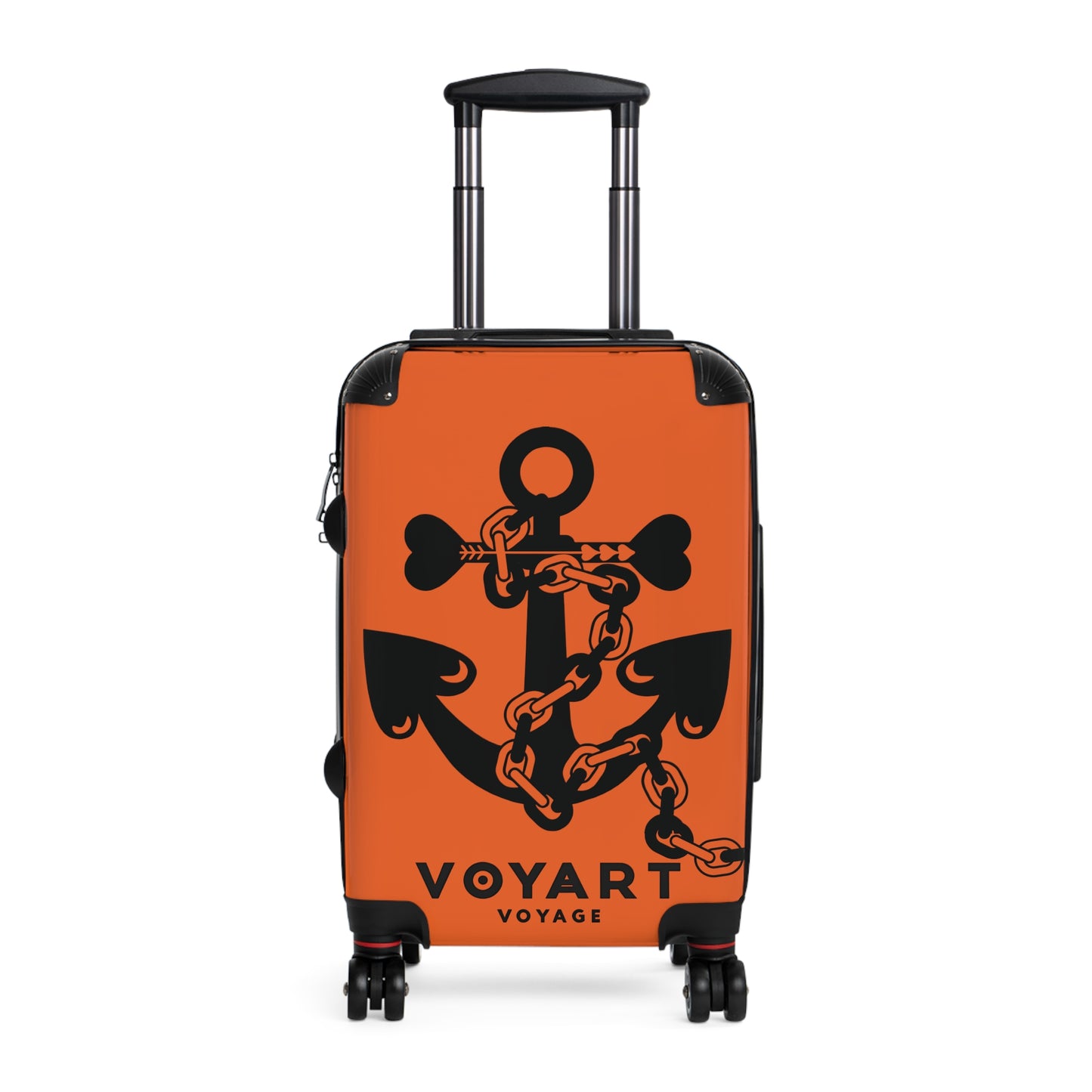 VV Rolling Suitcase w/360° Swivel Wheels: ORANGE Love Anchor