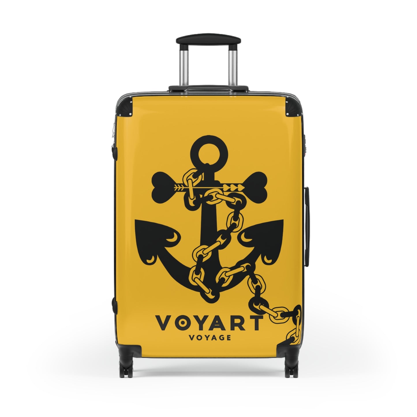 VV Rolling Suitcase w/360° Swivel Wheels: YELLOW Love Anchor